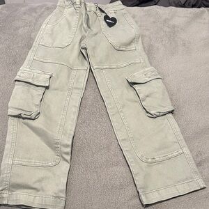 Fashion Nova Kids Cargo Jeans - Light Gray